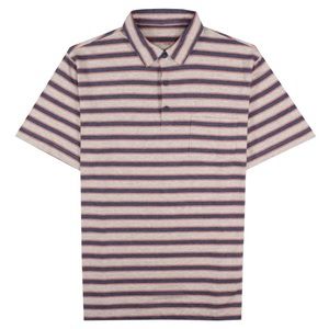 Patagonia Worn Wear Men's Squeaky Clean Rugby Small Striped Peak Pink Polo Shirt